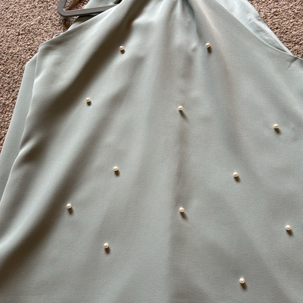 SHEIN Seafoam green w/small faux pearls on front Tie around neck or use as wrap - Picture 2 of 5